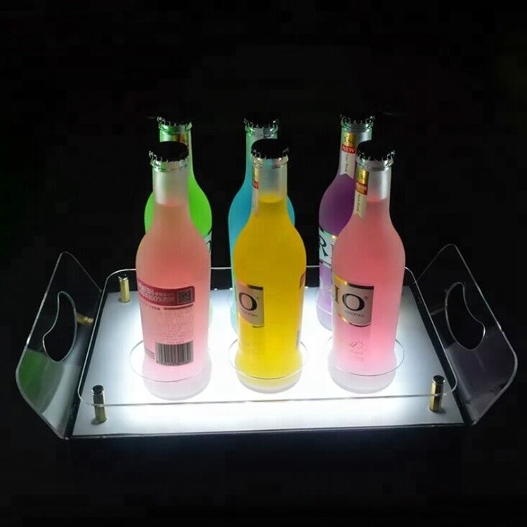 아크릴 지도한 막대기 선반은 저장을 위한 주류 선반 진열대 쟁반을 지도했습니다